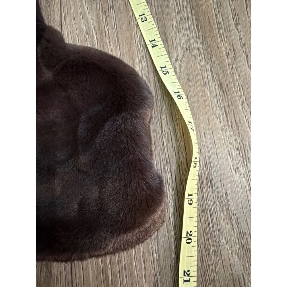 West Elm Faux Fur Christmas Stocking Chocolate Brown 1426306 12x18